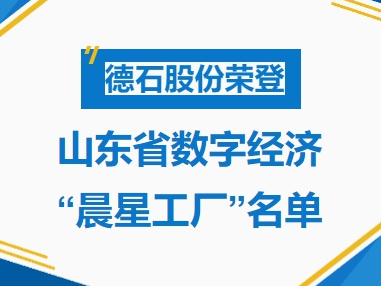 荣耀上榜丨德石股份荣登山东省数字经济“晨星工厂”名单