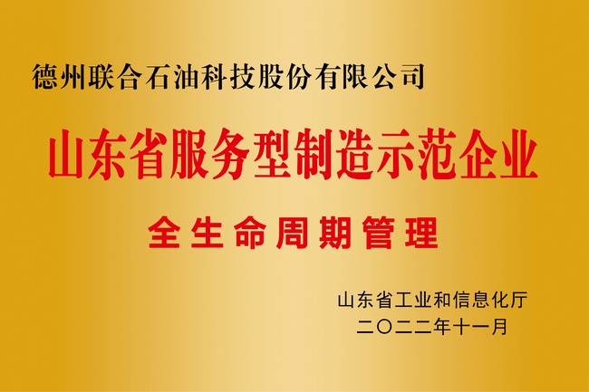 山东省服务型制造示范企业